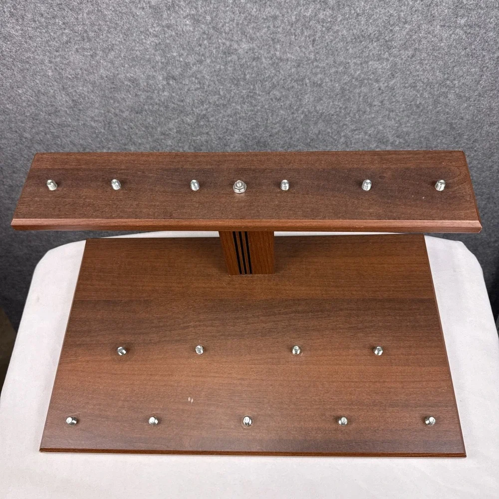 Wood Beer Tap Handle Display Stand 16 Capacity Two Tier Brown Bar Rack 18 Inch